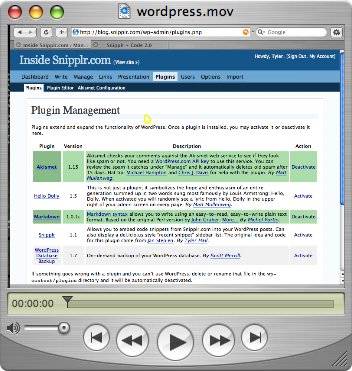 WordPress screencast